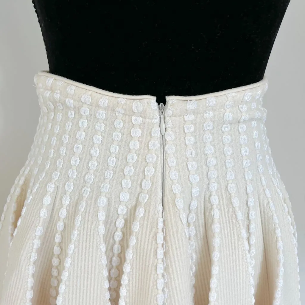 Alaia Beige and White Knitted Mini Skirt