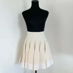 Alaia Beige and White Knitted Mini Skirt