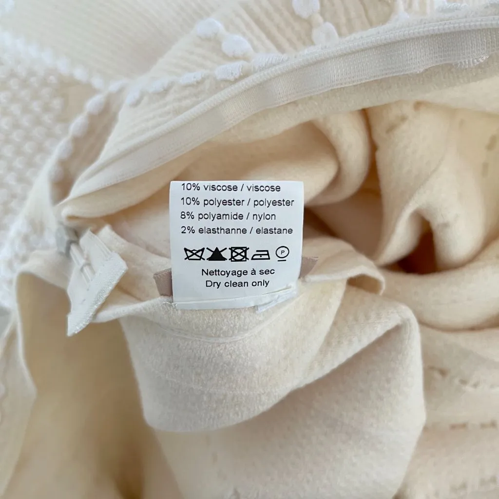 Alaia Beige and White Knitted Mini Skirt