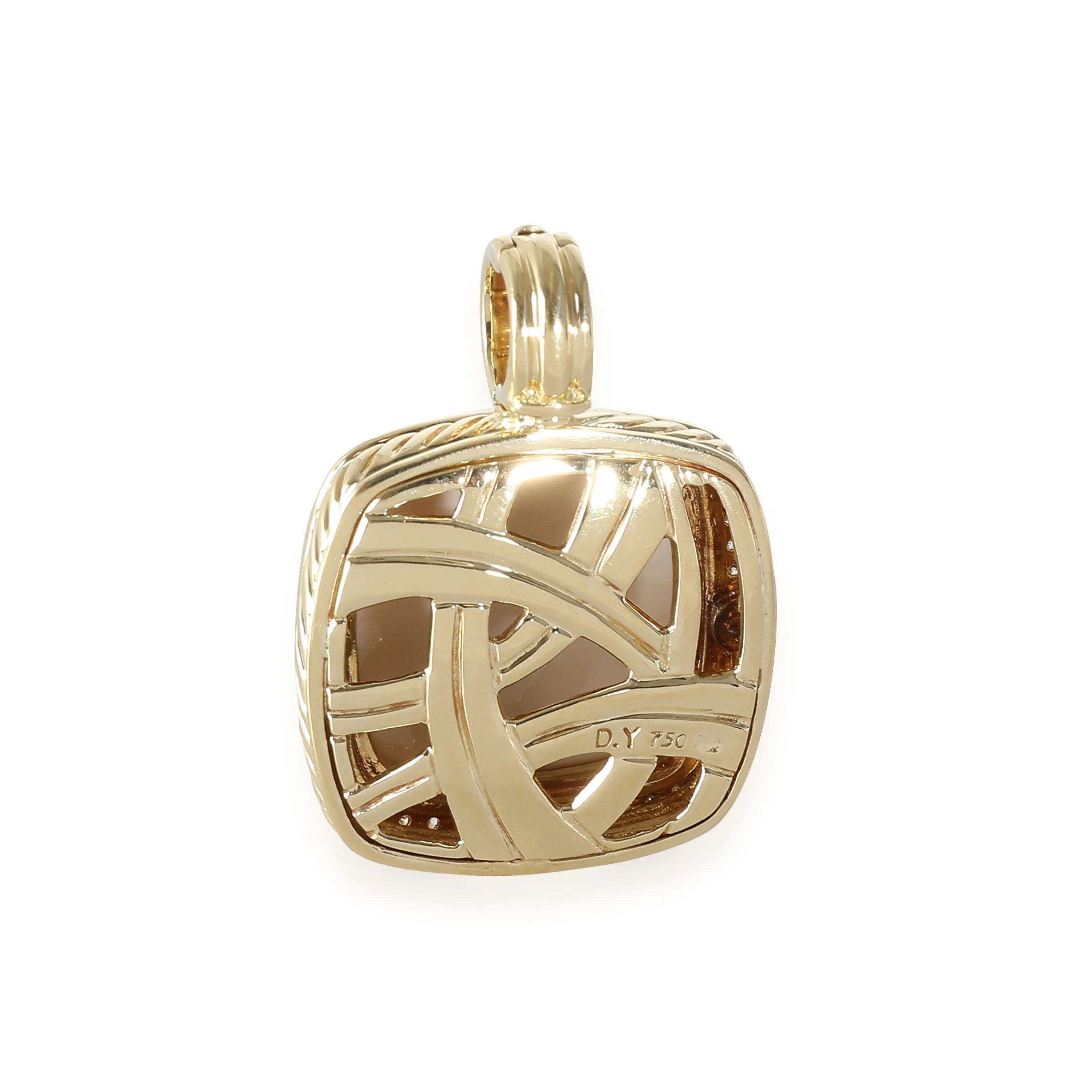 Albion Agate Enhancer Pendant in 18k Yellow Gold 0.5 CTW