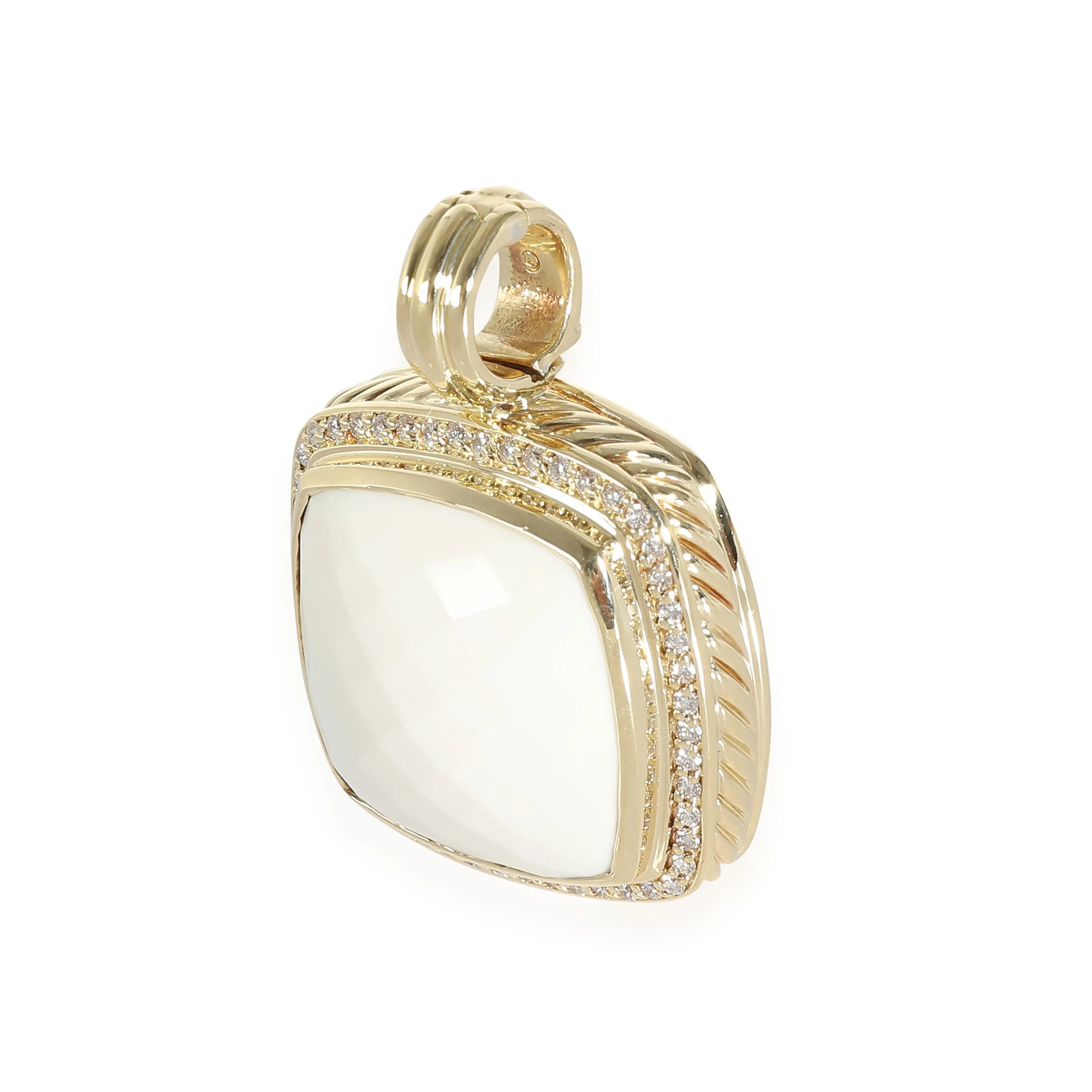 Albion Agate Enhancer Pendant in 18k Yellow Gold 0.5 CTW