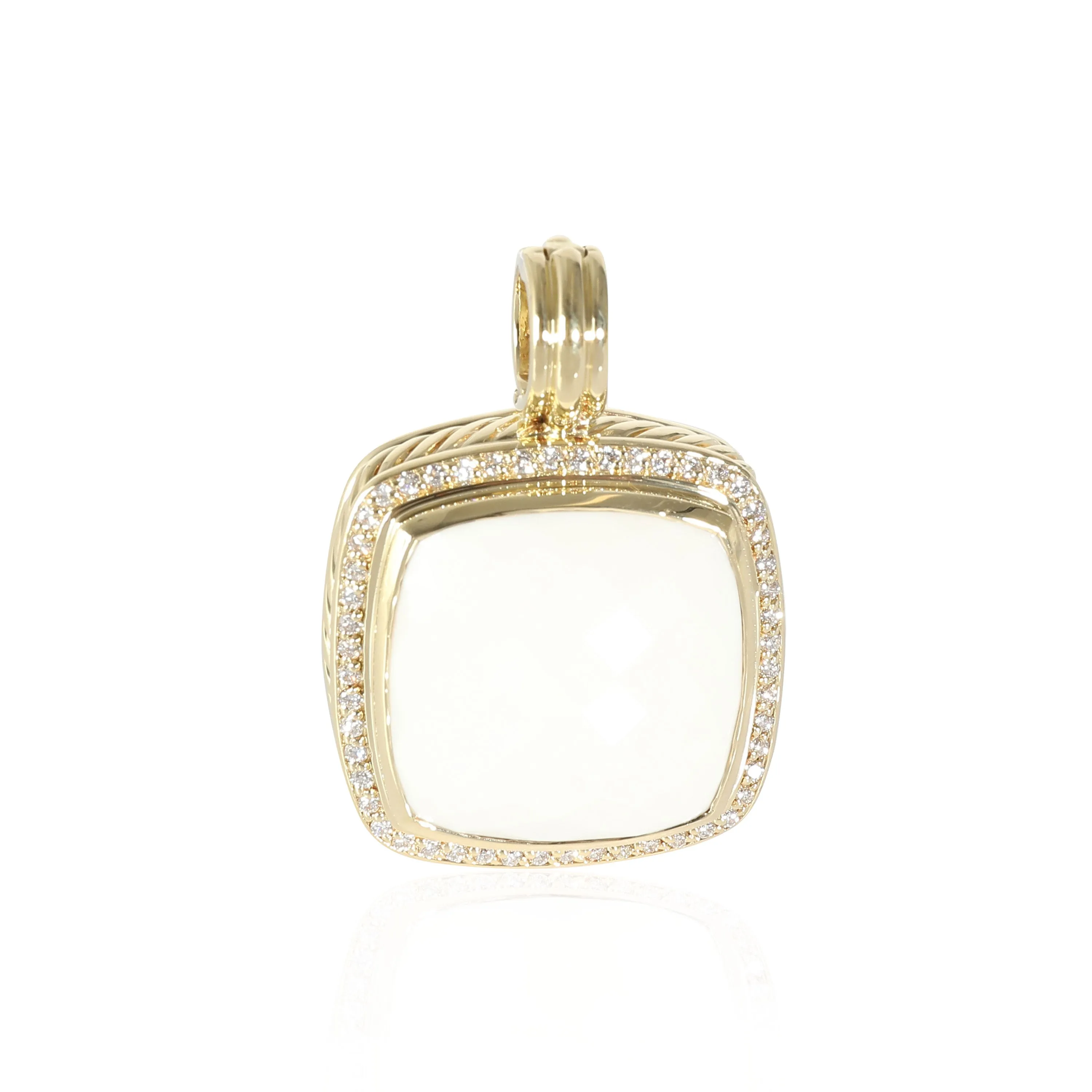 Albion Agate Enhancer Pendant in 18k Yellow Gold 0.5 CTW