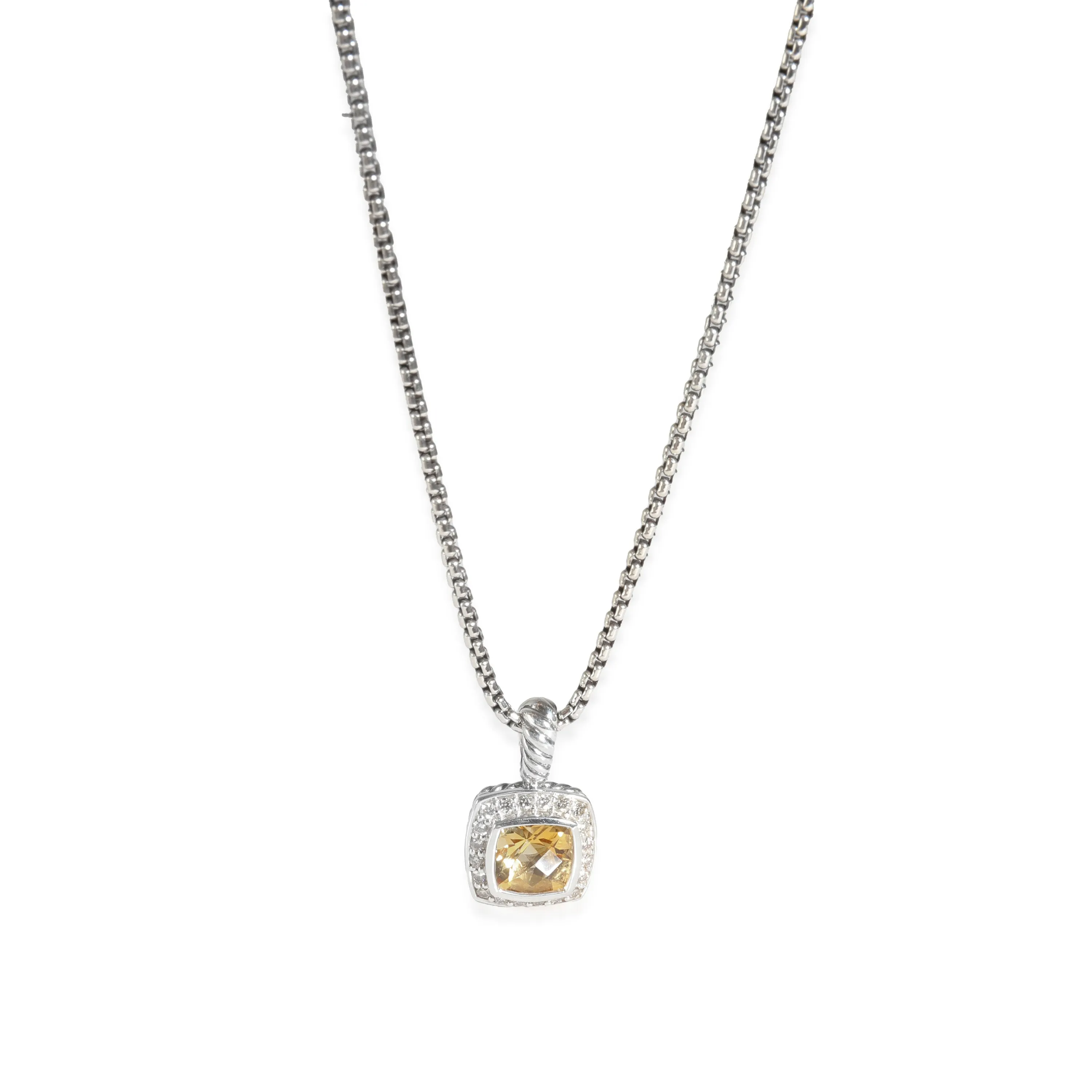 Albion Citrine Diamond Pendant in  Sterling Silver 0.17 CTW