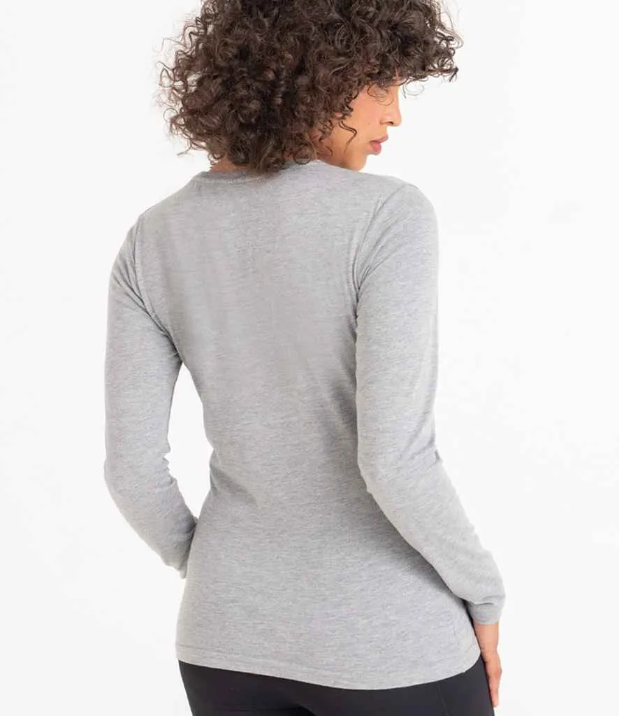 AWDis Ladies Long Sleeve Tri-Blend T-Shirt | Heather Grey