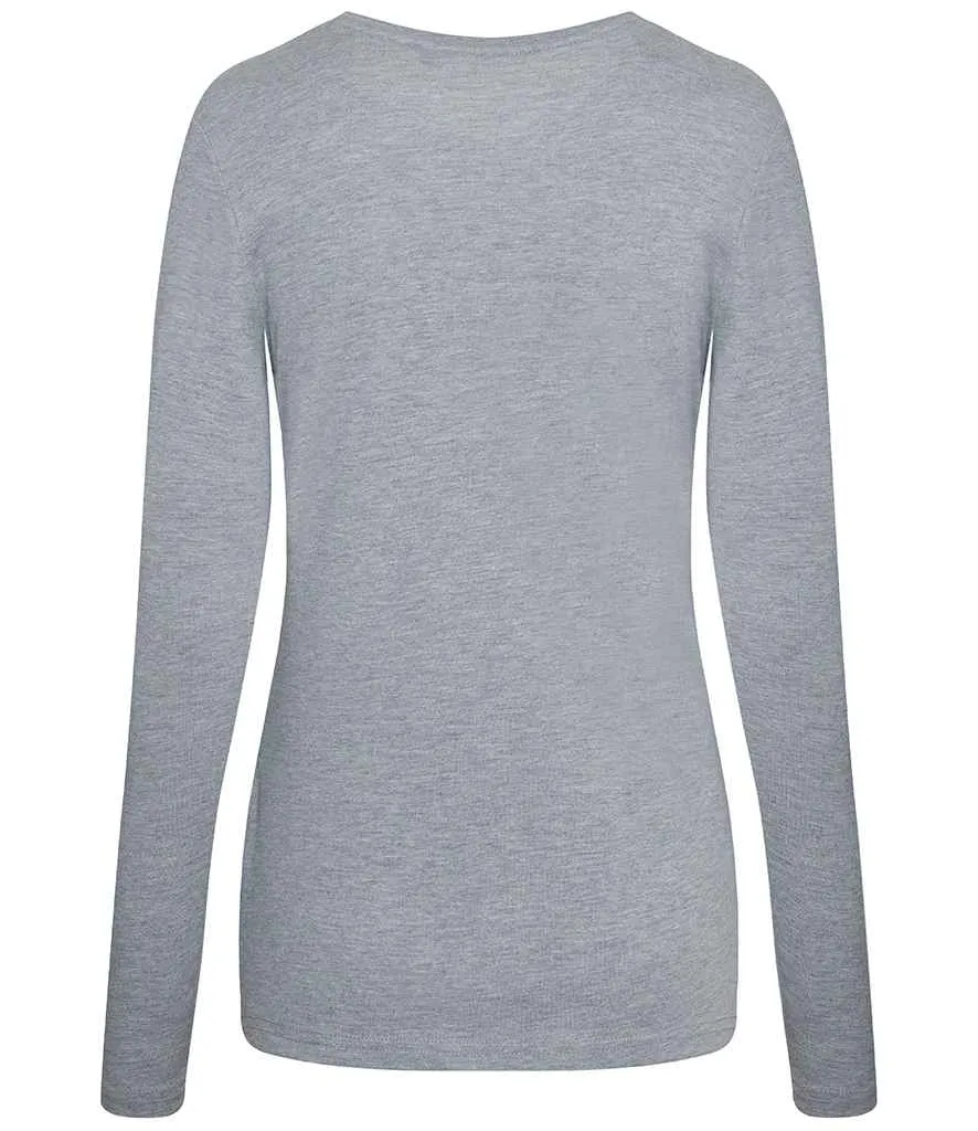 AWDis Ladies Long Sleeve Tri-Blend T-Shirt | Heather Grey
