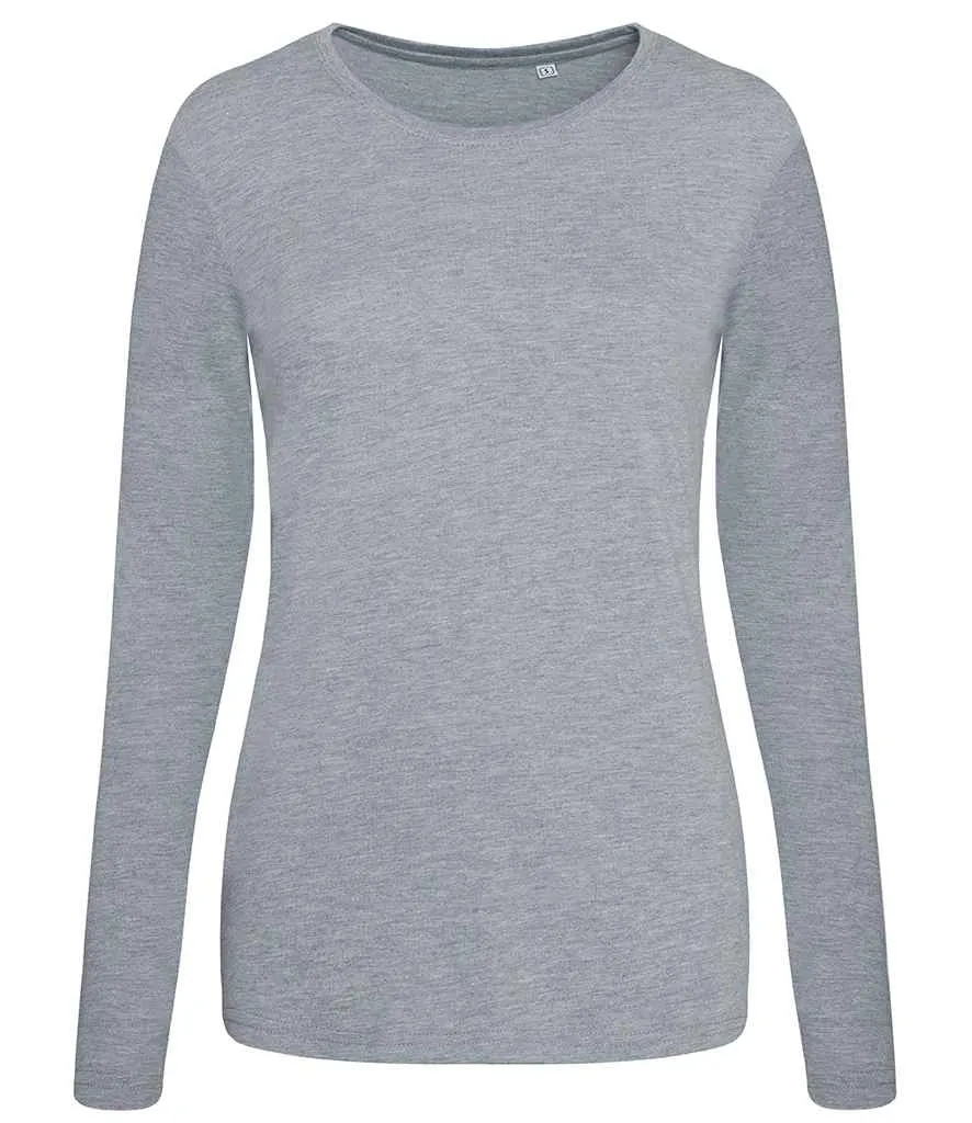 AWDis Ladies Long Sleeve Tri-Blend T-Shirt | Heather Grey
