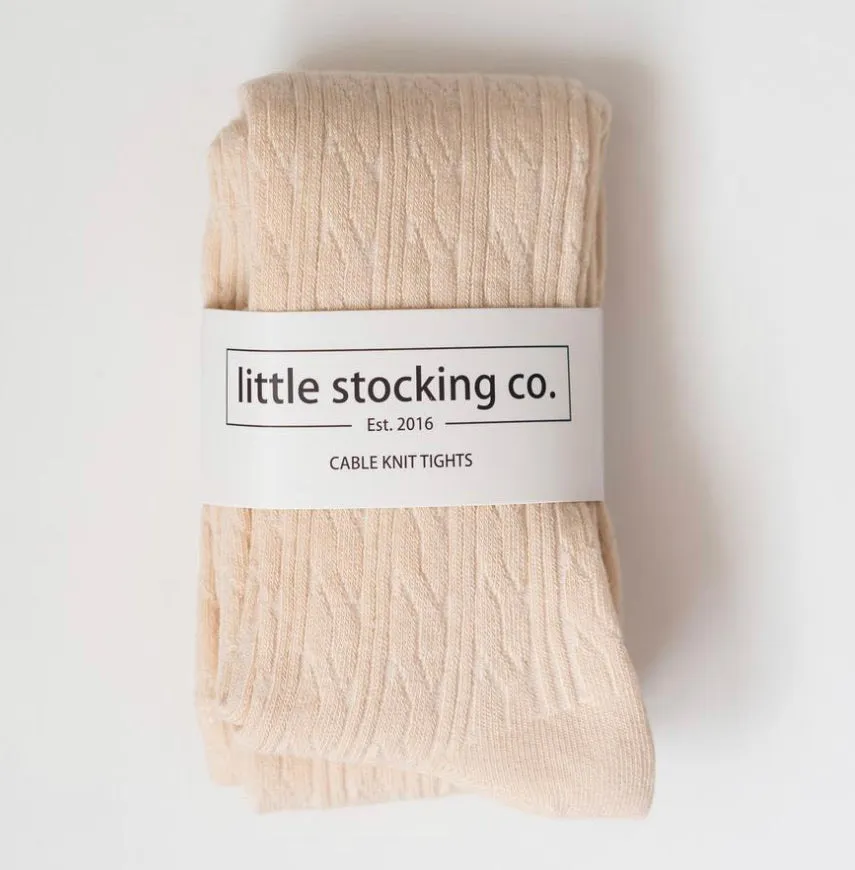 Cable Knit Tights - Vanilla