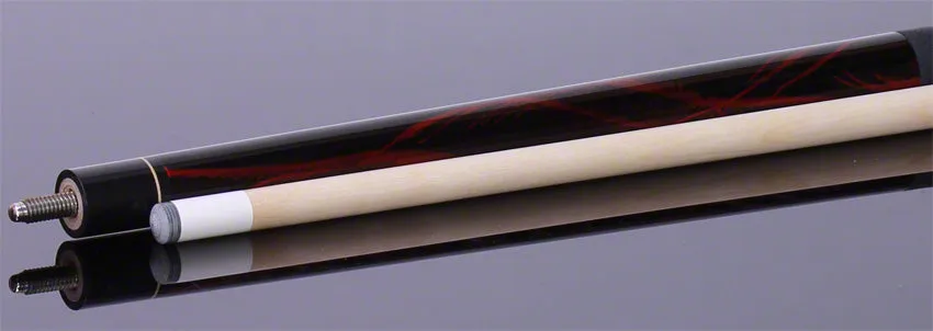 Dufferin Jet Black Red Flame Pool Cue - D212