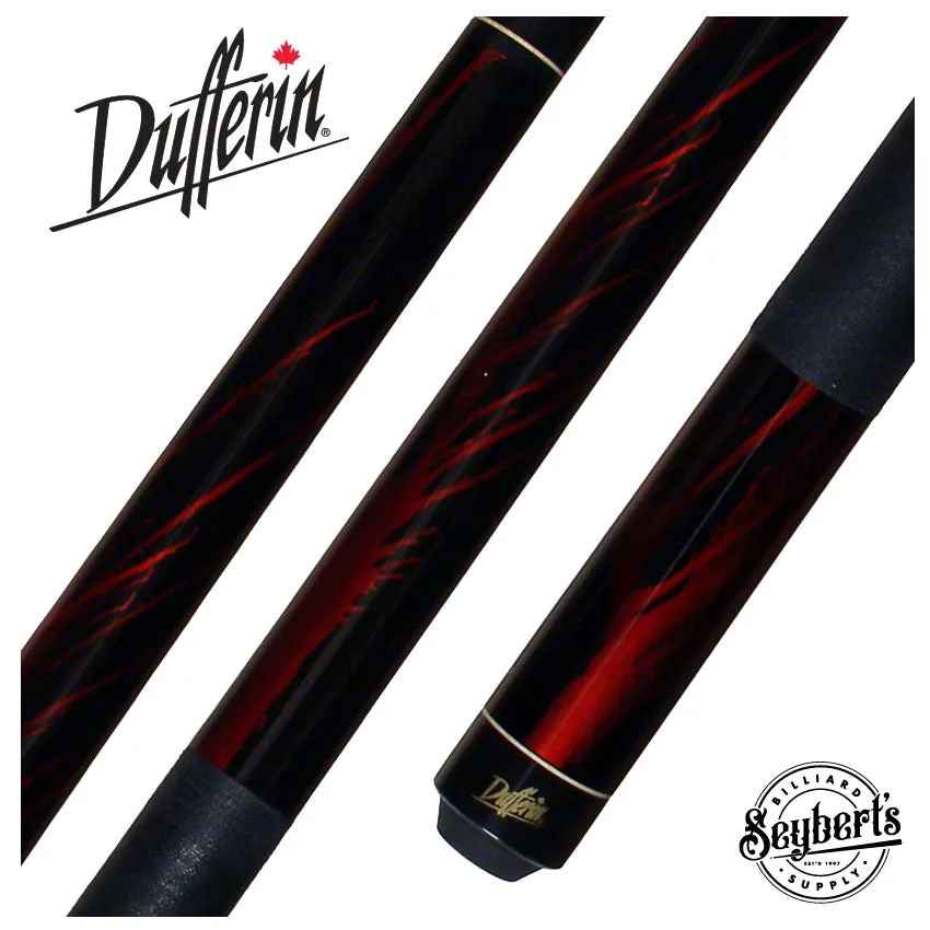 Dufferin Jet Black Red Flame Pool Cue - D212