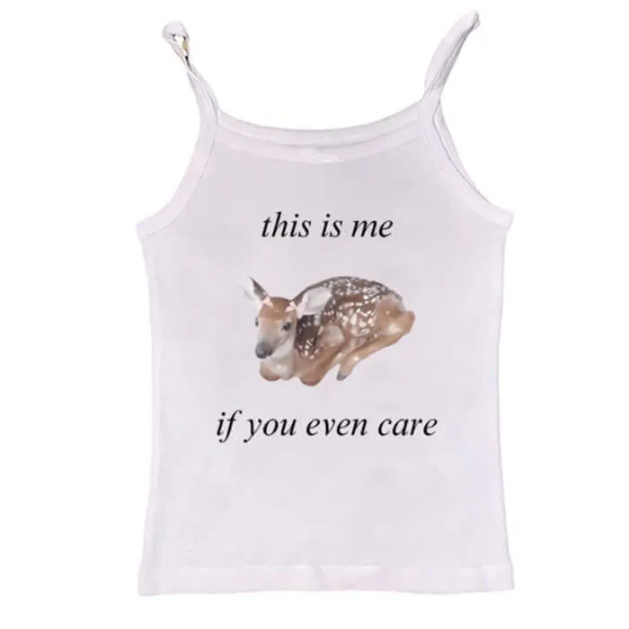 Fawn Print Cute Tank Top