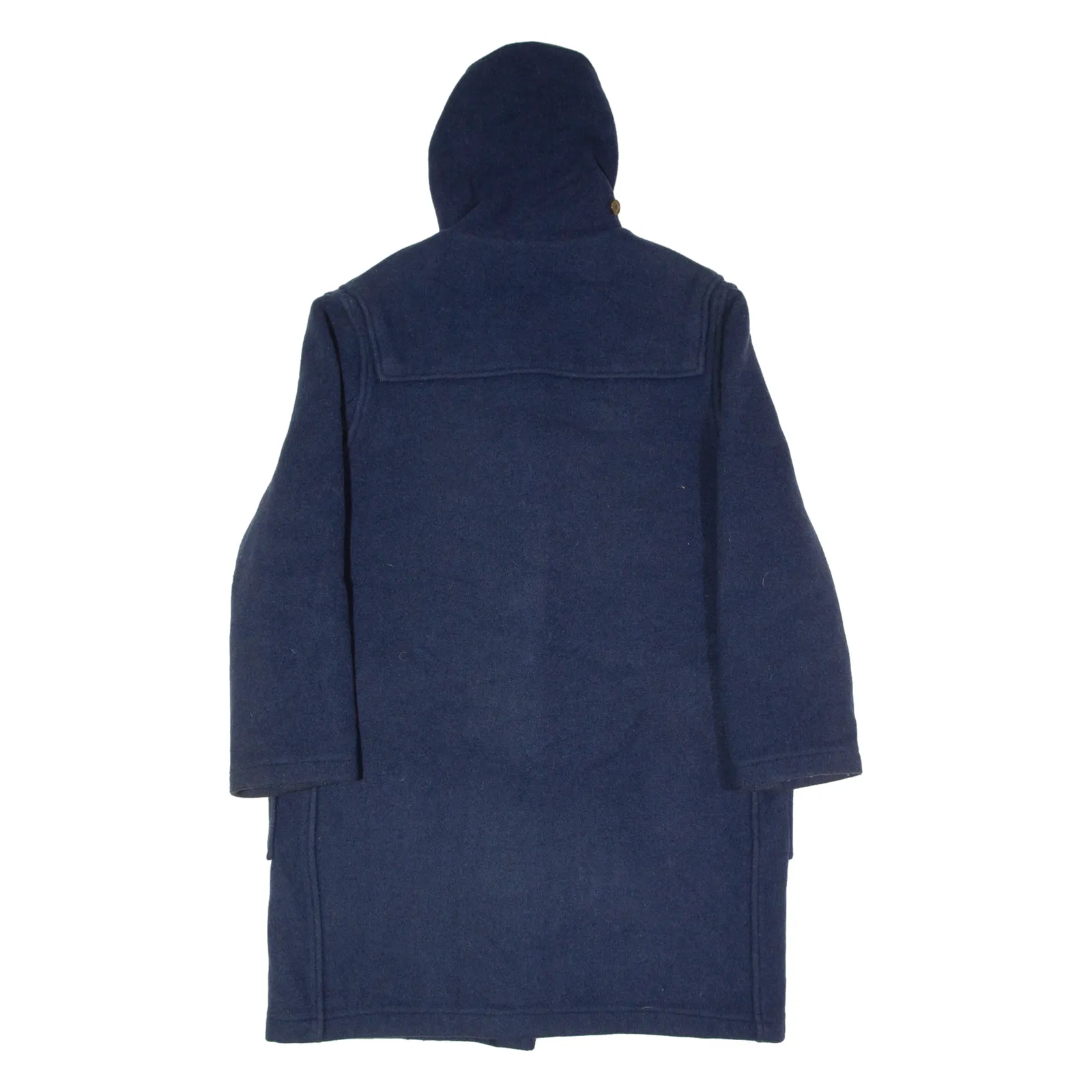 GLOVERALL Womens Duffle Coat Blue Wool Hooded UK 16