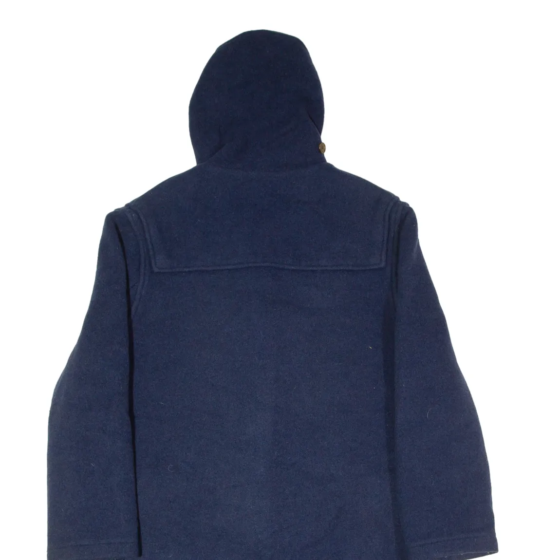 GLOVERALL Womens Duffle Coat Blue Wool Hooded UK 16