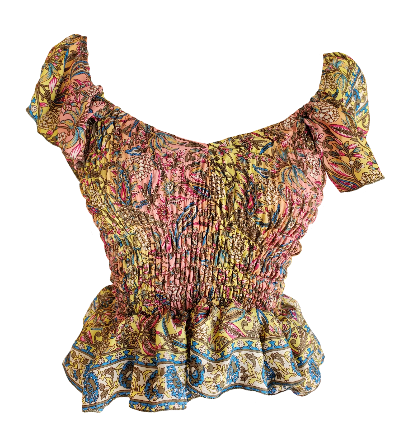 Pink Lemonade Boho Ruffle Ruched Rop