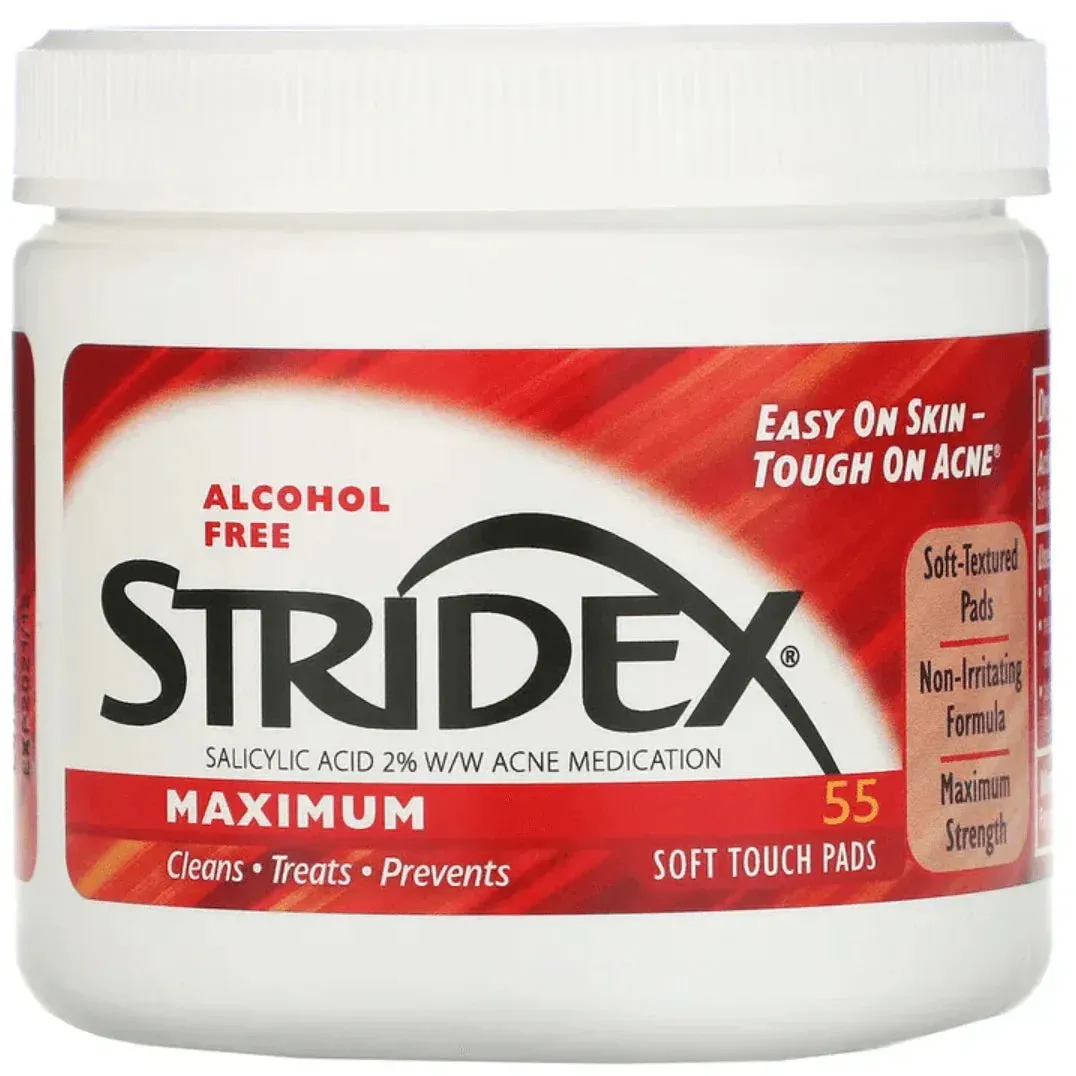 Stridex, Single-Step Acne Control, Maximum, Alcohol Free, 55 Soft Touch Pads