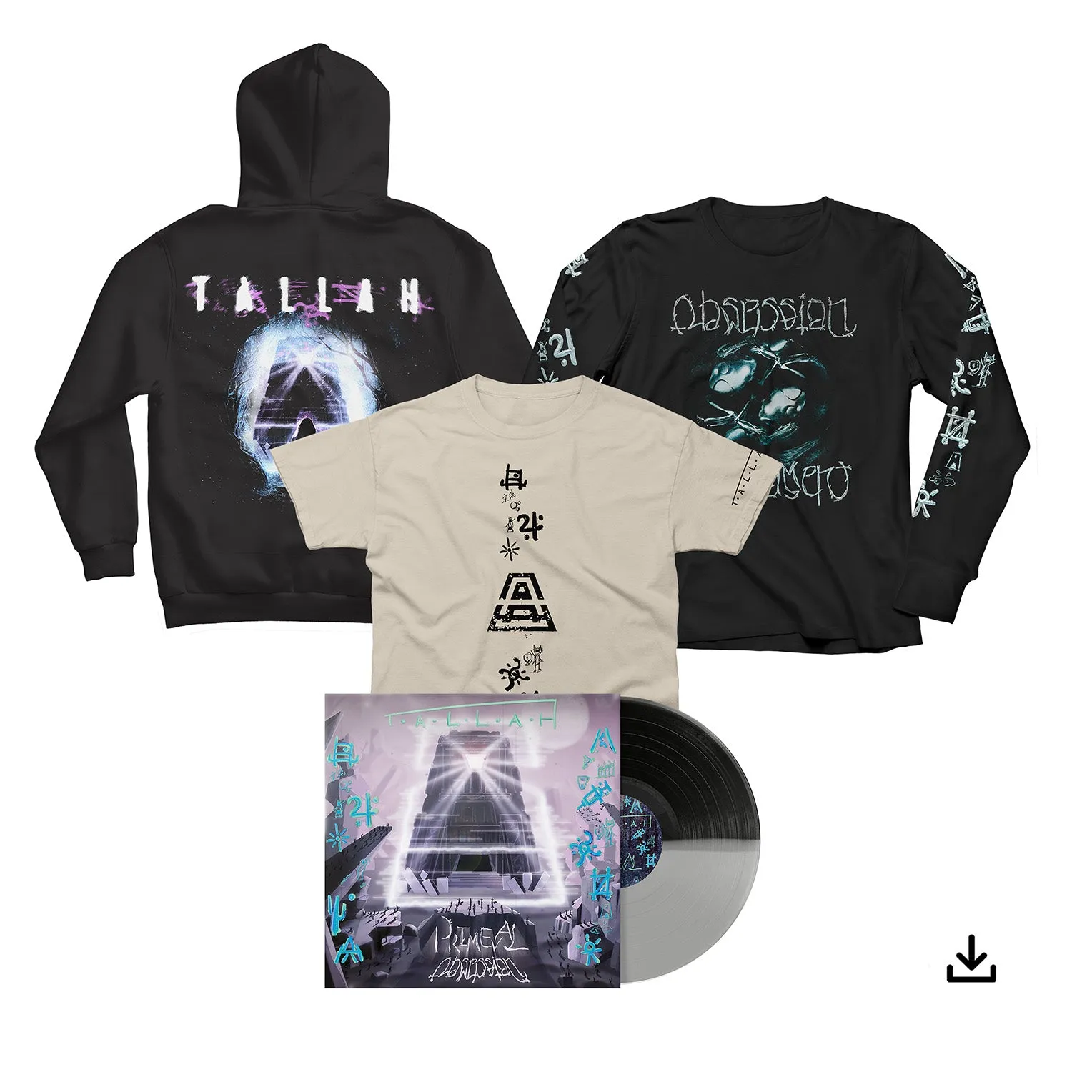 Tallah "Primeval: Obsession // Detachment" Choice of Vinyl, T shirt, Long Sleeve, Hoodie & Download - PRE-ORDER