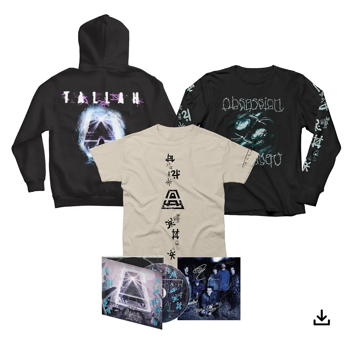 Tallah "Primeval: Obsession // Detachment" Digipak CD w/ Signed Photocard, T shirt, Long Sleeve, Hoodie & Download - PRE-ORDER